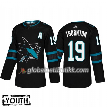 San Jose Sharks Hockeydrakt Joe Thornton 19 Alternate 2018-2019 Adidas Authentic - Barn